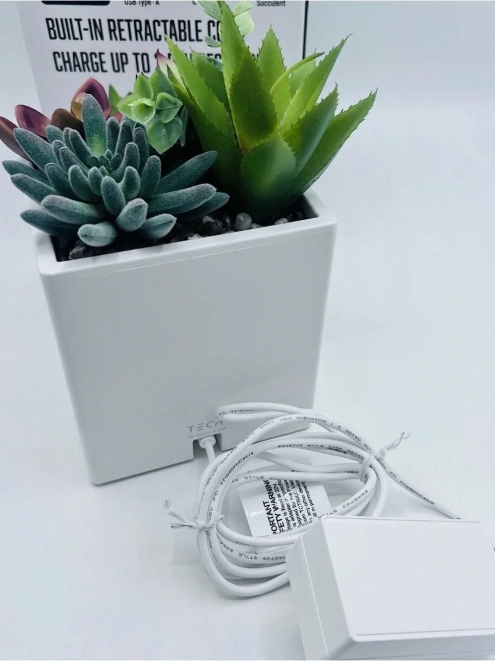 Tech² Power Bloom 45W Succulent Plant Fast Charging POWER BLOOM Station USB C&A